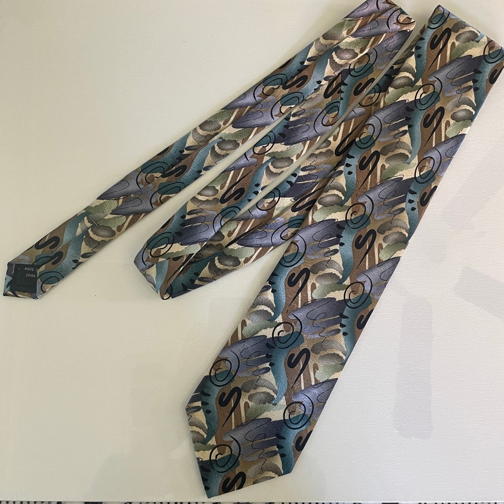J Garcia Shaman Collection Fifty Two Men's Tie‎ Artsy Abstract Silk Necktie Y2K